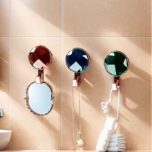 4 件装挂钩浴室挂钩厨房橱柜壁挂式挂钩用于毛巾、背包、衣服、钥匙整理圣诞装饰房间装饰宝石形状 - 彩色 - 查看 2