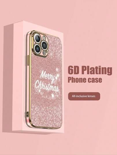 1 X Funda de teléfono móvil de TPU rosa electrochapado con patrón navideño, a prueba de golpes, compatible con caso de iPhone/Funda a juego/Funda de teléfono interesante/Funda para Galaxy/Funda para Redmi/Funda para Oppo/Funda a juego compatible con iPhone 15 PRO MAX/Funda iPhone 16 Pro Max/Funda Galaxy A05/Funda Galaxy A54 5G/Funda Galaxy A52/A52s 5G/Funda Galaxy S21 FE 5G/Funda Galaxy S23 Ultra/Funda Galaxy S24 Ultra 5G/Funda Poco X5 Pro