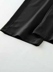 3pcs Tween Boy Casual Solid Color Simple Wide Leg Cargo Pants With Large Pockets, Suitable For Sports And Outdoor, Autumn/Winter