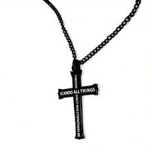 "I Can Do All Things Through Christ" Cross Christian Necklace - As Shown - View 7
