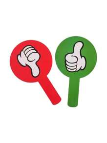 1 件/2 件课堂响应手持桨，双面 PVC 正确和不正确/上/下/开始/停止/是/否答案指示器 - 用于学生参与和反馈的教育教学工具（1 种设计，一面为红色，另一面为绿色）