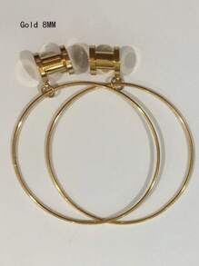 CIZME 2Pcs/Pair Stainless Steel Screw Ear Tunnels Large Hoop Dangle Ear Plugs Expander 4-20mm Gauges For Ears Stretcher Piercing(Silver/Gold/Black/Rose Gold) - Multicolor - View 28