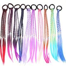 1 件波浪纤维渐变接发 - 充满活力的长辫子头带，适合动漫角色扮演、休闲派对、休闲和舞台表演 - 适合赛博朋克爱好者的彩色醒目配饰（部分配饰颜色随机） - 彩色 - 查看 5