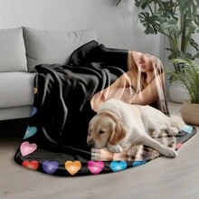 1 Pack, Custom-Made Care Bubble Flannel Blanket, Custom-Made Couple And Family Photos, Personal Art Photos Or Custom Pet Photos And Text Are Perfect Gifts For Father's Day, Mother's Day Or Pet Lovers - Full Pattern Customization - View 3