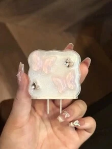 5 件树脂蝴蝶保护壳适用于 iPhone11/12/13/14/15，也适用于 18W/20W 充电器，送给男朋友/女朋友的可爱礼物 - 彩色 - 查看 5