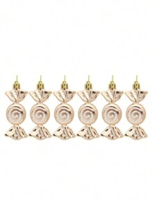 6 món/bộ đồ trang trí kẹo dẹt mạ điện nhiều màu sắc cho Giáng sinh, mặt dây chuyền cây thông Noel, đồ trang trí phòng khách, quà tặng tốt nhất - Nhiều màu - Xem 15