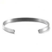 1pc Multi-Color Optional Personalized Letter Carved Stainless Steel Bracelet Brushed Matte Bracelet Simple Casual Style Creative Gift For Women