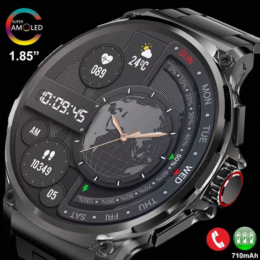 SACOSDING 1.85" Round HD Smart Watch For Men (Make/Answer Call) 710mAh
