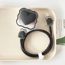 Set da 5 pezzi di custodie protettive per cavi di ricarica a forma di onda e cuore da 20W per il Regno Unito, per proteggere caricatore, cavo e linea dati, compatibili con cavi per 13 Pro Max/12/13/14/15/16