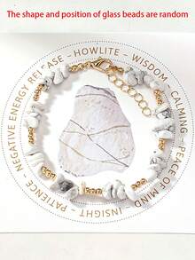 1 chiếc vòng tay hạt co giãn Unakite tự nhiên Chip, vòng tay hạt thủy tinh dành cho phụ nữ - Nhiều màu - Xem 8