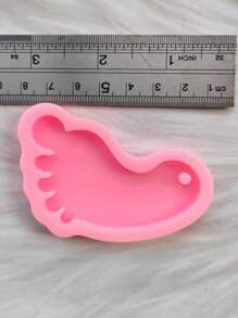 1pc Santa Claus Small Footprint DIY Keychain Resin Keychain Foot Silicone Mold, Christmas - Pink - View 3