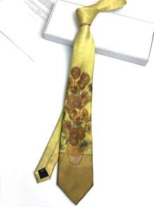 1 pièce de style décontracté, mignon, élégant et bohème. Blouse en polyester avec imprimé de peinture à l'huile, convient pour les fêtes, les affaires et le port quotidien, toutes saisons