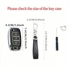 Llavero con logo de coche, adecuado para el soporte de llaves de TPU - Práctica funda para llavero para el coche Elantra 2020, Ix35 2019 Accent, plegable de alta gama, opción ideal para entusiastas - Unitalla - Ver 10