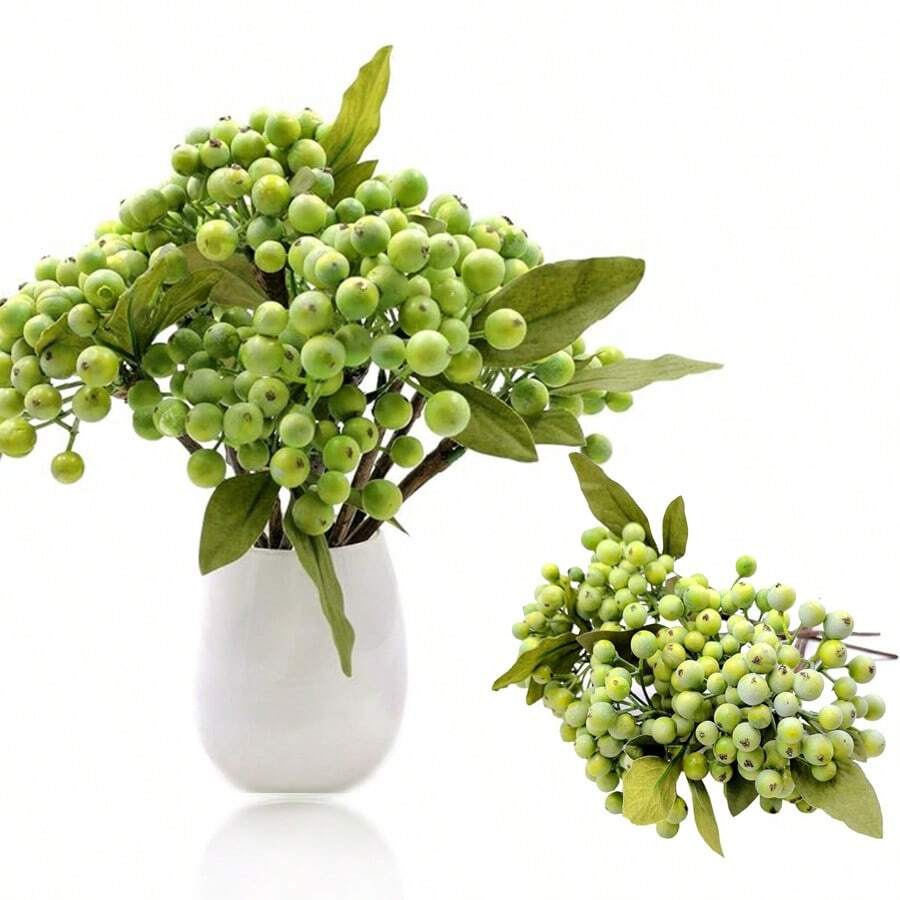 1/3/6PCS 绿色人造浆果茎圣诞采摘花环装饰,人造浆果,逼真的绿色浆果带茎,假水果绿色浆果适用于圣诞婚礼,DIY 新娘花束,家庭厨房派对装饰,家庭,户外,办公室,花园,婚礼,商店装饰,也是 DIY 工艺品、桌面装饰、浪漫装饰、春、夏、秋、冬、四季和圣诞节通用装饰花的理想选择 - 彩色 - 查看 1