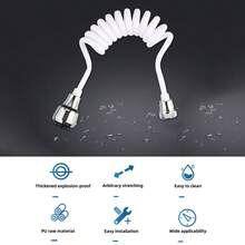 1 vòi nước nhà bếp sục khí, chất liệu ABS, ống mềm kéo dài, vòi chống bắn nước, đầu vòi sục khí dài có thể thu vào linh hoạt - bạc trắng - Xem 6
