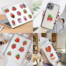 50 miếng dán Graffiti chủ đề dâu tây, Đàn guitar ván trượt chai mũ bảo hiểm ván trượt tuyết vỏ điện thoại máy tính xách tay tủ lạnh cửa hành lý xe máy xe hơi DIY Doodle Stickers - Nhiều màu - Xem 4