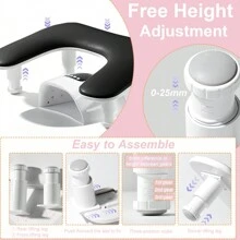 ibubu Upgrade Nail Arm Rest Height Adjustment U-Shaped Manicure Hand Rest Pillow Cushion Soft PU Leather Detachable Nail Art Hand Stand Holder Reposabrazos Para Manicura For Nails Tech - 黑色 - 查看 5