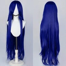 40英寸短款合成假发，带刘海，男女通用，适合男士佩戴，层次感直发，无胶耐热纤维，高密度，外观自然