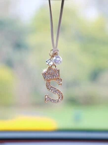 1pc Crown-Shaped Metal Alphabet Car Interior Hanging Decor - one-size - View 2