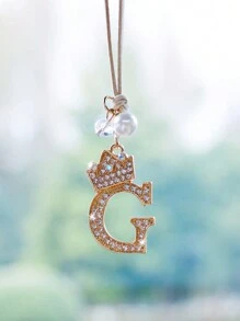 1pc Crown-Shaped Metal Alphabet Car Interior Hanging Decor - one-size - View 4