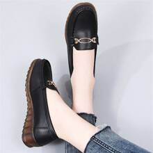 Comfortable Platform Shoes Rocking Casual Slip-On Loafers Non-Slip Soft Bottom Moccasins Mother Shoes - Black - View 8