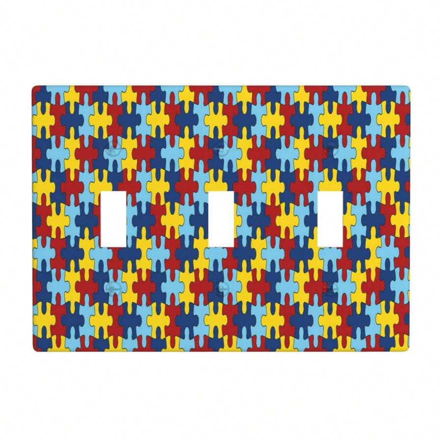 Puzzle Pattern Wall Decor Switch Cover Plate, Switch Cover Plate, Decor