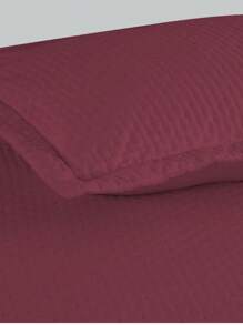 3-Piece Bedspread Quilt Kit Complete Box Bed Ultrasonic Butterfly Quilted - 深紅色 - 查看 2
