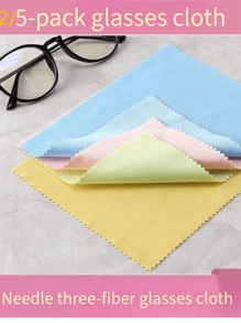 2/5/10条装超细纤维眼镜速干清洁布，适用于时尚眼镜、手机、珠宝、镜片、汽车玻璃、钟表、眼镜、屏幕清洁