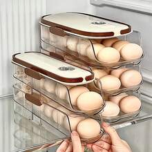 1 hộp đựng trứng xoay tự động, khay đựng trứng nhiều lớp, giá đựng trứng trong tủ lạnh nhà bếp, hộp đựng trứng màu kem, dụng cụ lấy trứng tiết kiệm không gian - trắng - Xem 10