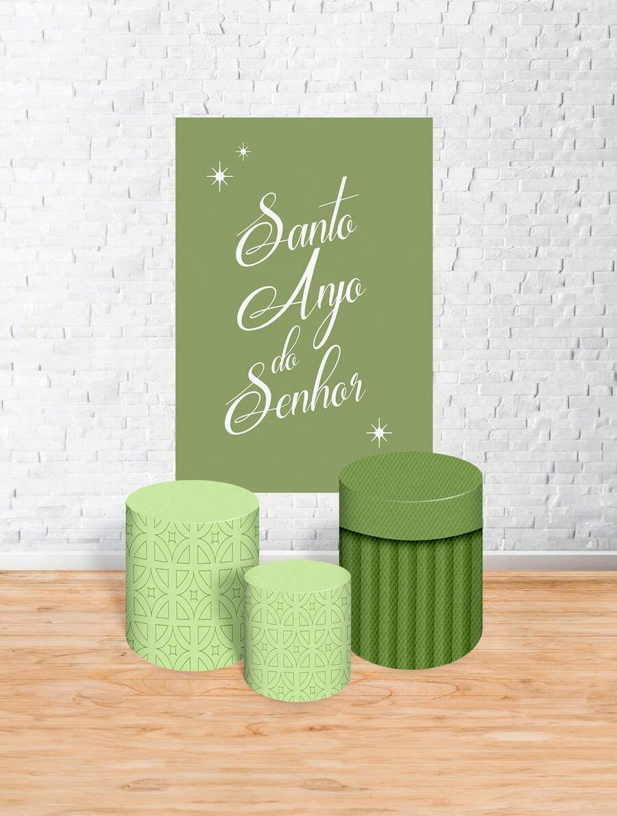 Rectangular Panel Cover Kit + Trio Of Sublimated Cylinder Covers Party And Birthday Decoration Various Themes Children's Baptism Religious Prayer - 長方形+3西林2237 - 查看 1
