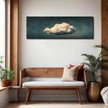 一套 1 件，复古喜怒无常云墙艺术相框，全景极简主义墙艺术，横向云朵印花，大型云朵艺术，超宽床上方装饰，帆布海报，家庭、客厅、卧室帆布墙装饰，墙艺术 - 彩色 - 查看 7