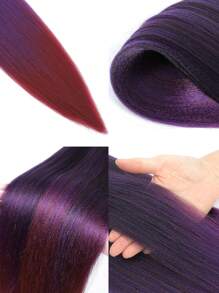 Ombre Pre Stretched Braiding Hair, 30 Inch-1/2/8 Packs Silky Color Blend Braid Hair Extensions, Kanekalon Synthetic Crochet Hair Braids - Purple Ombre - View 4