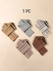 1pc Kids Soft Striped Scarf, Suitable For Daily Wear