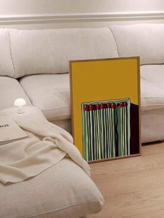 1 قطعة من لوحة الفن التجريدي الحديث - طباعة على قماش، لون أصفر خردلي، ملصق مقاوم للماء لغرف المعيشة والنوم والمكتب وأماكن أخرى - ديكور جداري بدون إطار