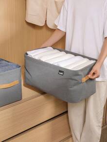 Hộp đựng quần áo Giỏ đựng quần áo vải dày Hộp đựng quần áo Hộp đựng quần áo ký túc xá Hộp đựng tủ quần áo gia đình - Xám - Xem 5