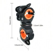1pc Multi-Function Bicycle Flashlight Clip Dual Buckle Quick Release Front Light Holder, 360 Degree Rotatable Mount - Multicolor - View 8