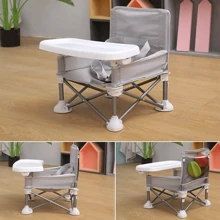 NetHong Baby Chair Foldable Infant Feeding Toddler Table Chair Portable Seat - Grey - View 3
