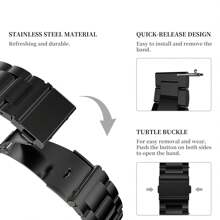 Pulseiras de relógio de corrente de metal de liberação rápida, pulseira de relógio de elos de aço inoxidável 20 mm, 22 mm, serve para Galaxy Watch 5/4/3, Garmin Watch, relógio para homens e mulheres