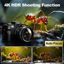 NBD Black Digital Camera 48MP 4K Video Camera 3.0 Inch Flip Screen Camcorder Vlogging Camera With Wide Angle Lens And 16X Digital Zoom Photography Camera (Black) - Black - View 3