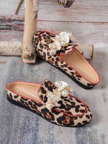 Women Fashion Leopard Print Flat Slides Casual Comfortable Round Toe Slippers - Multicolor - View 5