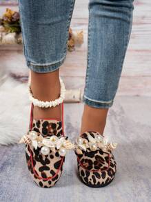 Women Fashion Leopard Print Flat Slides Casual Comfortable Round Toe Slippers - Multicolor - View 3