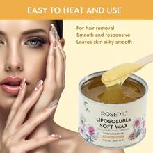 ROSEPIL Floral Scent Soft Wax - 368g Jar, Gentle And Adhesive Body Wax For Hair Removal, Ready-To-Use, Reusable, Ideal For Underarms, Legs, Arms, Back, Suitable For All Skin Types And Hair, Available In Yellow Gardenia, Purple Violet, Blue Chamomile - Yellow - View 5
