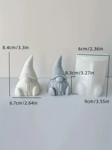 Khuôn nến Jolly Gnome: Đồ trang trí Giáng sinh lễ hội - Chất liệu silicon, hình dạng bất đối xứng, hoàn hảo cho nến thủ công - trắng - Xem 4