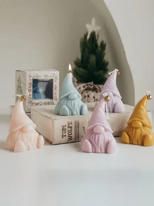 Khuôn nến Jolly Gnome: Đồ trang trí Giáng sinh lễ hội - Chất liệu silicon, hình dạng bất đối xứng, hoàn hảo cho nến thủ công - trắng - Xem 2