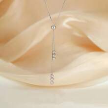 Dây chuyền tua rua hạt đậu bạc Sterling cho nữ Dây chuyền xương đòn cao cấp Niche Trang sức đơn giản thanh lịch - vòng cổ mũ len - Xem 6