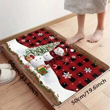 1 块圣诞设计地毯，现代彩色矩形，吸水防滑，适合厨房 - 多色 - 查看 27