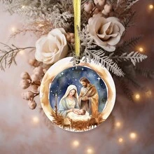 1 件亚克力圣诞圣诞装饰品 - 通用节日主题悬挂装饰 - 圣诞树和庭院吊坠装饰、派对和花园装饰品 - 彩色 - 查看 4