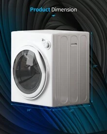 TABU 3.5 Cu. Ft Compact Dryer, 1500W 110V Portable Clothes Dryer With Stainless Steel Tub, 13.2 Lbs Front Load Electric Dryer With 4 Automatic Drying Mode, Ideal For Home, Apartment, RV, White - 查看 4