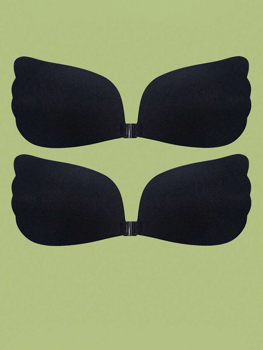 Plus Size Women Black Adhesive Push Up Invisible Bra Bust Shaper Lift