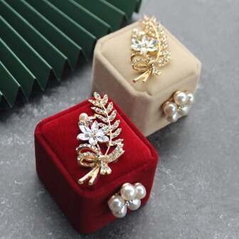 1PC Glitter DIY Ring Box Wedding Exchange Ring Box Creative Sen Vintage Proposal Groom & Groom Wedding Pair Ring Box Jewelry Display Box, Suitable Scene Halloween, Christmas, Valentine's Day, Mother's Day, Birthday Gift